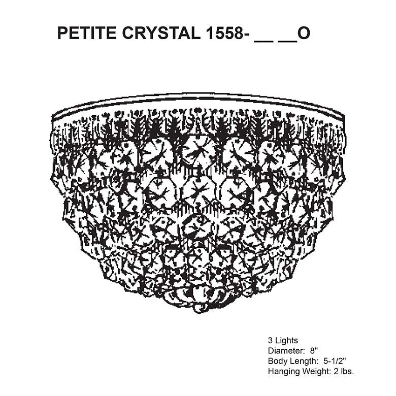 Image 3 Petit Crystal 5.5"H x 8"W 3-Light Flush Mount in Heirloom Bronze more views