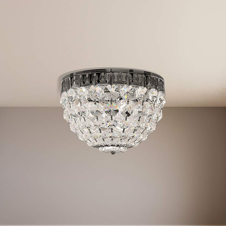 Image 4 Petit Crystal 5.5"H x 8"W 3-Light Flush Mount in Heirloom Bronze more views