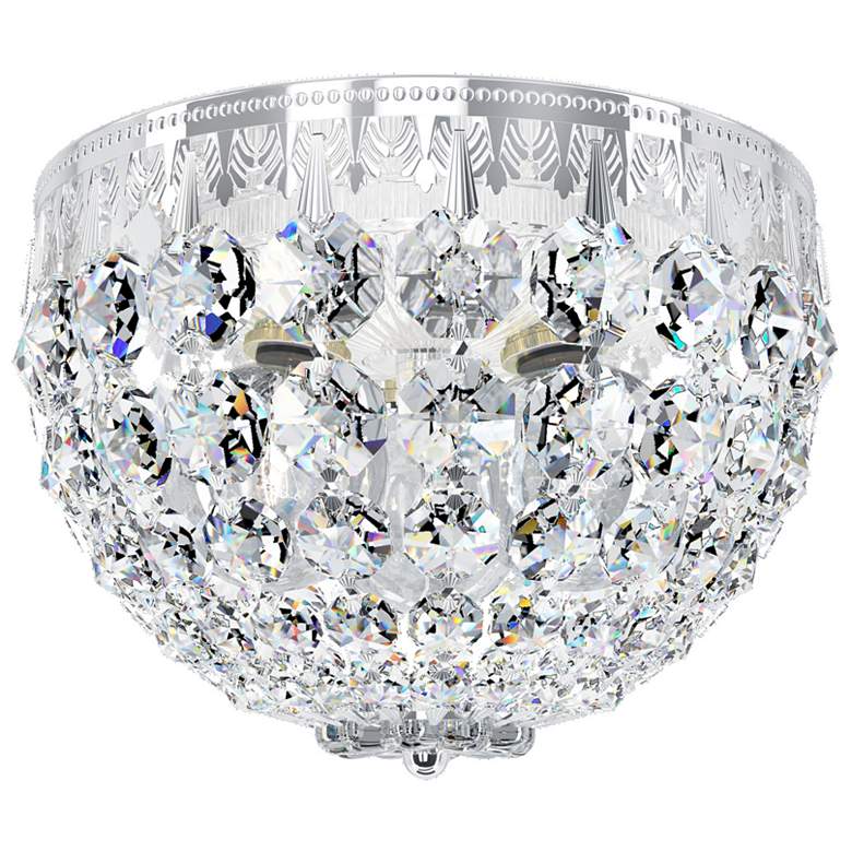 Image 1 Petit Crystal 5.5 inchH x 8 inchW 3-Light Flush Mount in Silver