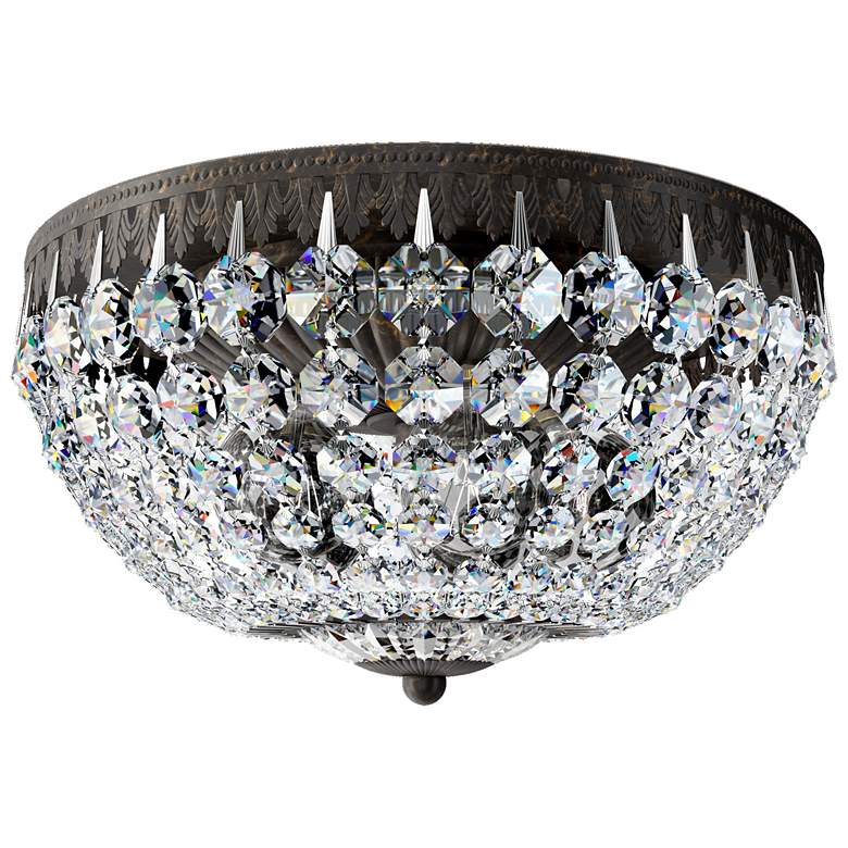 Image 1 Petit Crystal 6.5"H x 12"W 5-Light Flush Mount in Heirloom Bronze