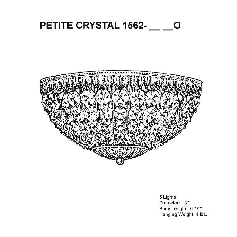 Image 3 Petit Crystal 6.5"H x 12"W 5-Light Flush Mount in Heirloom Bronze more views