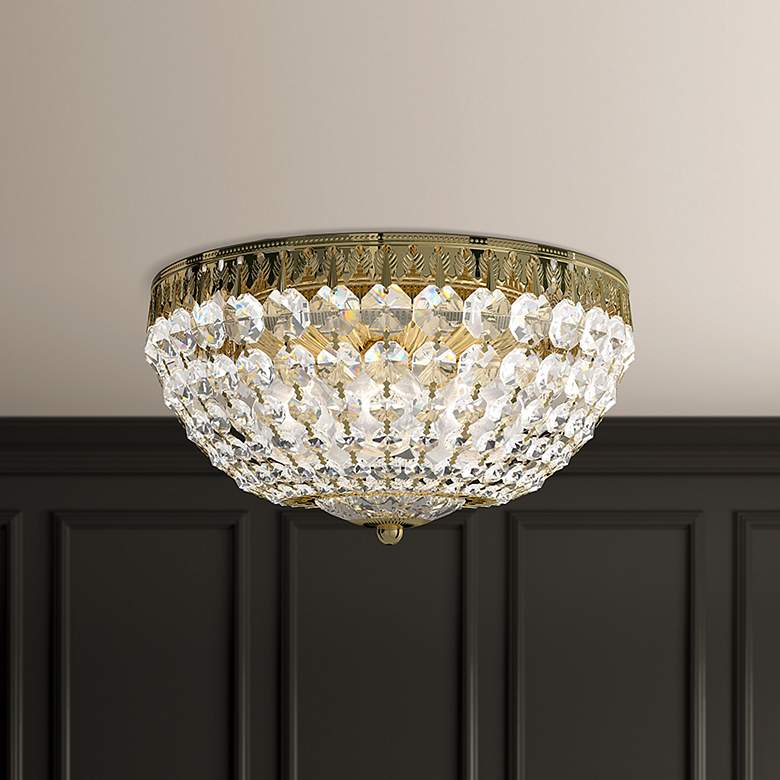 Image 4 Petit Crystal 6.5"H x 12"W 5-Light Flush Mount in Heirloom Bronze more views