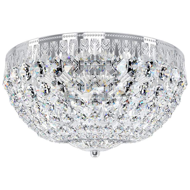 Image 1 Petit Crystal 6.5"H x 12"W 5-Light Flush Mount in Silver