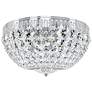 1_Petit Crystal 6.5"H x 12"W 5-Light Flush Mount in Silver