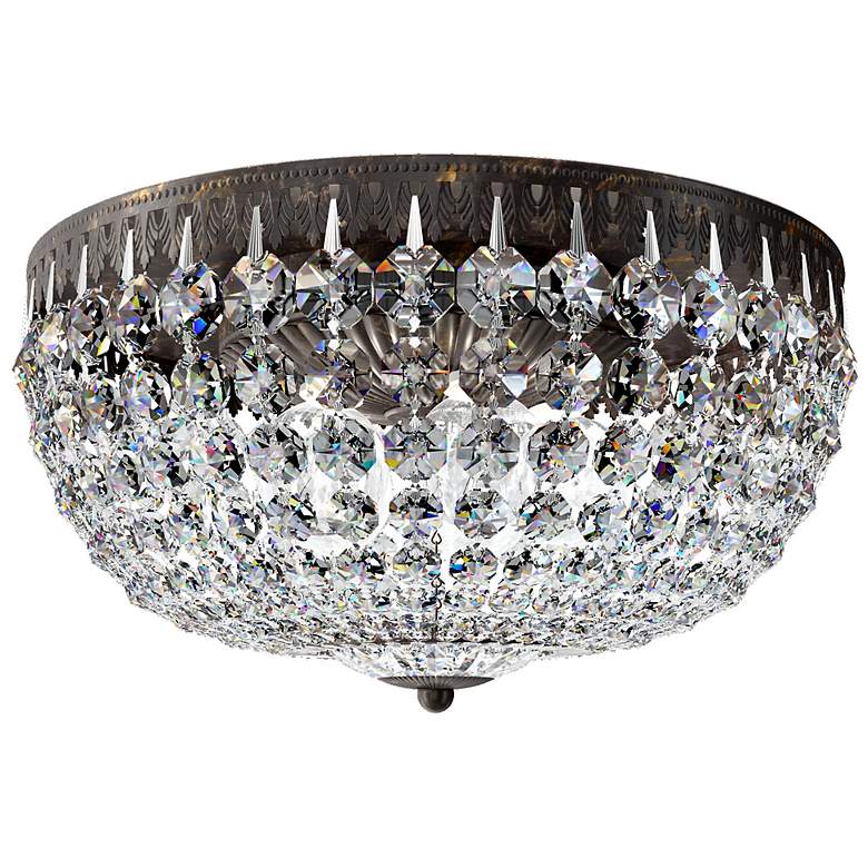 Image 1 Petit Crystal 7.5"H x 14"W 5-Light Flush Mount in Heirloom Bronze