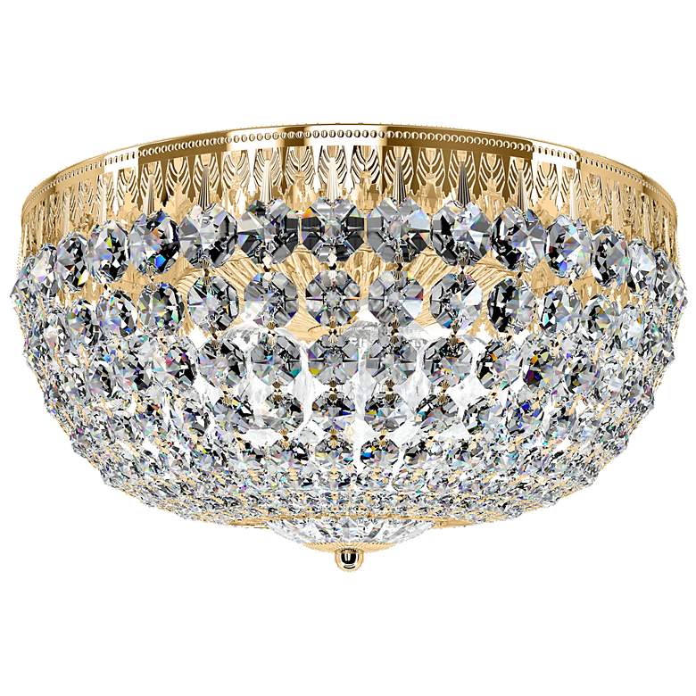Image 1 Petit Crystal 7.5"H x 14"W 5-Light Flush Mount in Polished Gold