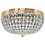 1_Petit Crystal 7.5"H x 14"W 5-Light Flush Mount in Polished Gold