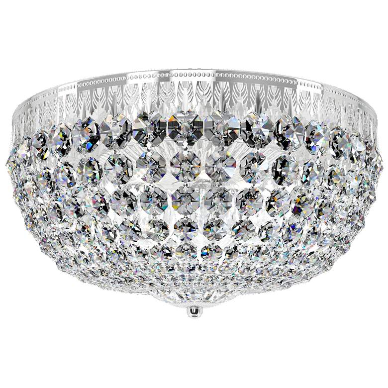 Image 1 Petit Crystal 7.5"H x 14"W 5-Light Flush Mount in Silver
