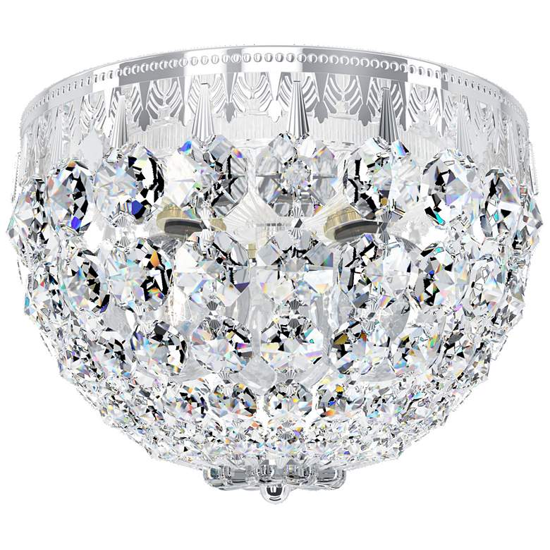 Image 1 Petit Crystal 8 inch Wide Silver Clear Crystal 3-Light Flush Mount