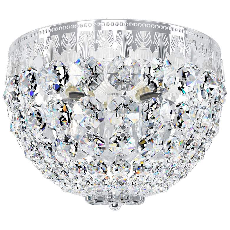 Image 1 Petit Crystal 8" Wide Silver Clear Crystal 3-Light Flush Mount
