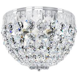 Petit Crystal 8&quot; Wide Silver Clear Crystal 3-Light Flush Mount