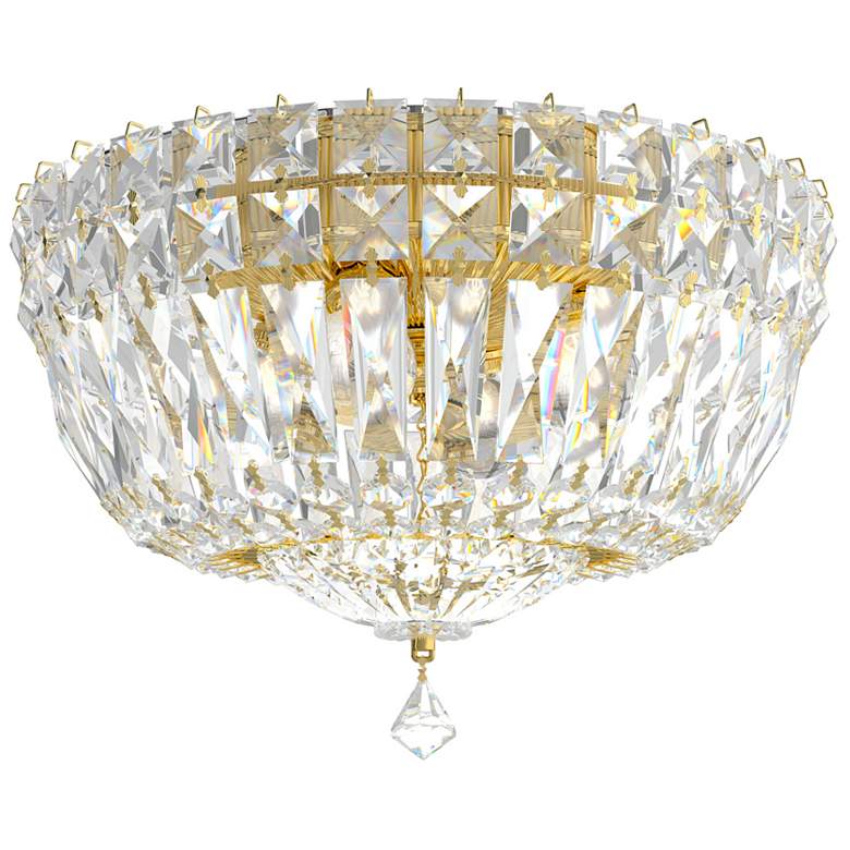Image 1 Petit Crystal Deluxe 10" Wide Aurelia Clear Crystal 4-Lt Flush Mt