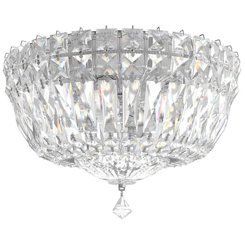 Image 1 Petit Crystal Deluxe 10" Wide Silver Clear Crystal 4-Lt Flush Mt