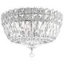 Petit Crystal Deluxe 10" Wide Silver Clear Crystal 4-Lt Flush Mt