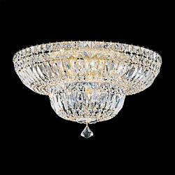 Petit Crystal Deluxe 10"H x 18"W 9-Light Flush Mount in Polished