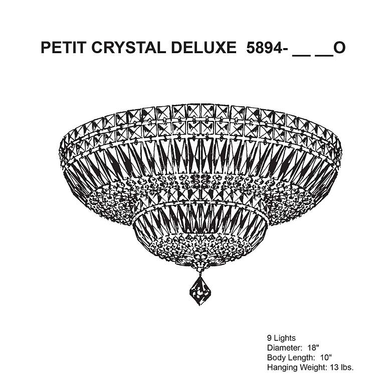 Image 4 Petit Crystal Deluxe 10"H x 18"W 9-Light Flush Mount in Polished more views