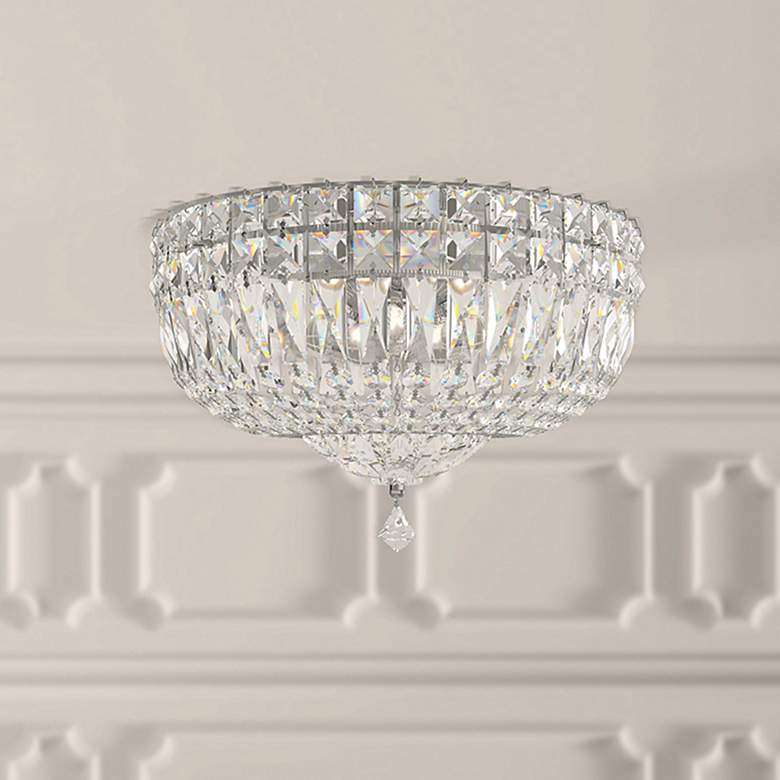 Image 1 Petit Crystal Deluxe 12" Wide Polished Silver Ceiling Light