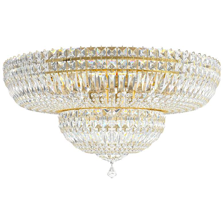 Image 1 Petit Crystal Deluxe 12 inchH x 24 inchW 13-Light Flush Mount in Polished