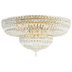 Petit Crystal Deluxe 12"H x 24"W 13-Light Flush Mount in Polished
