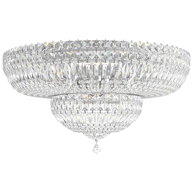 Image 2 Petit Crystal Deluxe 12"H x 24"W 13-Light Flush Mount in Silver