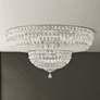 Petit Crystal Deluxe 12"H x 24"W 13-Light Flush Mount in Silver
