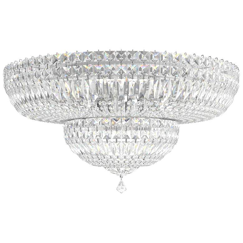 Image 1 Petit Crystal Deluxe 12"H x 24"W 13-Light Flush Mount in Silver