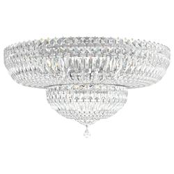 Petit Crystal Deluxe 12"H x 24"W 13-Light Flush Mount in Silver