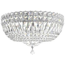 Petit Crystal Deluxe 14" Wide Polished Silver Ceiling Light