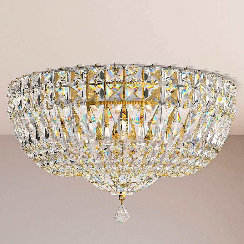 Image 1 Petit Crystal Deluxe 14" Wide Polished Silver Ceiling Light