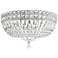 Petit Crystal Deluxe 14" Wide Silver Clear Crystal 5-Lt Flush Mt