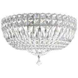 Petit Crystal Deluxe 14&quot; Wide Silver Clear Crystal 5-Lt Flush Mt