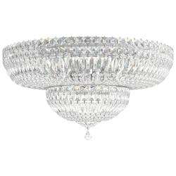 Petit Crystal Deluxe 24&quot; Silver Clear Optic Crystal Ceiling Light