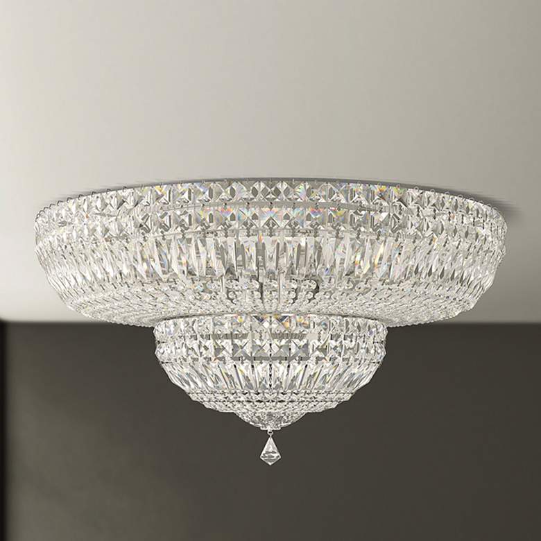 Image 1 Petit Crystal Deluxe 24 inch Silver Clear Optic Crystal Ceiling Light