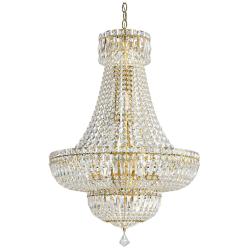 Petit Crystal Deluxe 31"H x 21"W 20-Light Chandelier in Polished Gold