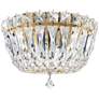 Petit Crystal Deluxe 6"H x 8"W 3-Light Flush Mount in Polished Go