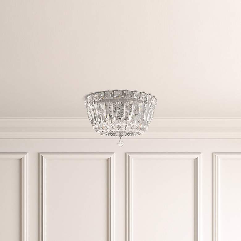 Image 4 Petit Crystal Deluxe 6"H x 8"W 3-Light Flush Mount in Polished Go more views