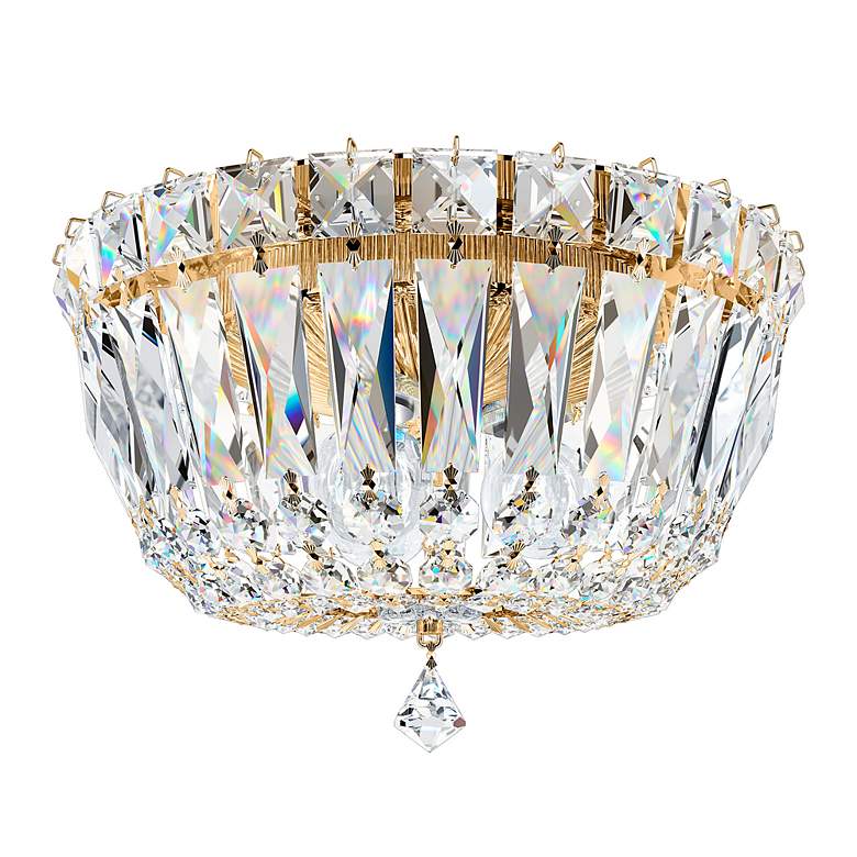 Image 2 Petit Crystal Deluxe 6"H x 8"W 3-Light Flush Mount in Polished Go