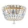 Petit Crystal Deluxe 6"H x 8"W 3-Light Flush Mount in Polished Go