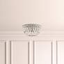 1_Petit Crystal Deluxe 6"H x 8"W 3-Light Flush Mount in Polished Go