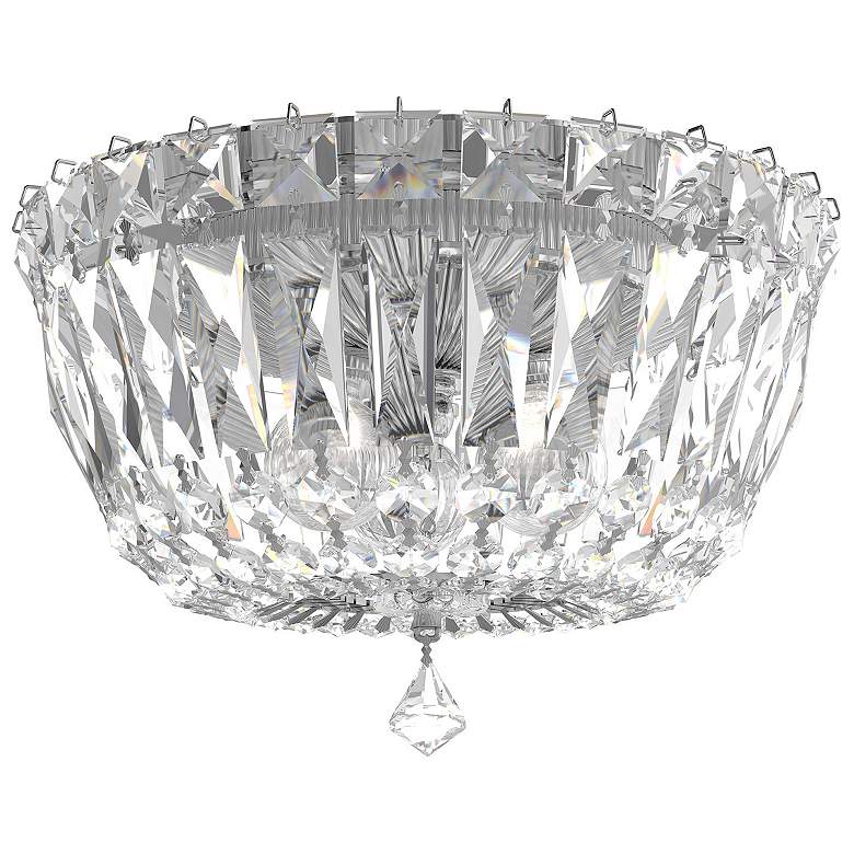 Image 2 Petit Crystal Deluxe 6"H x 8"W 3-Light Flush Mount in Silver