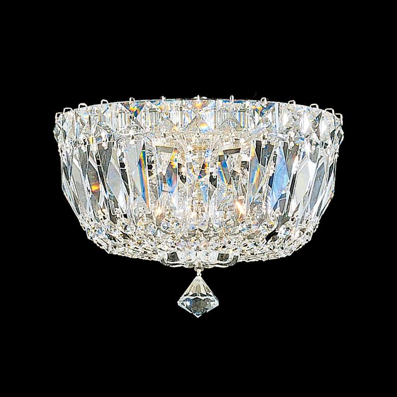 Image 3 Petit Crystal Deluxe 6"H x 8"W 3-Light Flush Mount in Silver more views