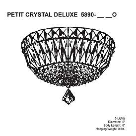 Image5 of Petit Crystal Deluxe 6"H x 8"W 3-Light Flush Mount in Silver more views