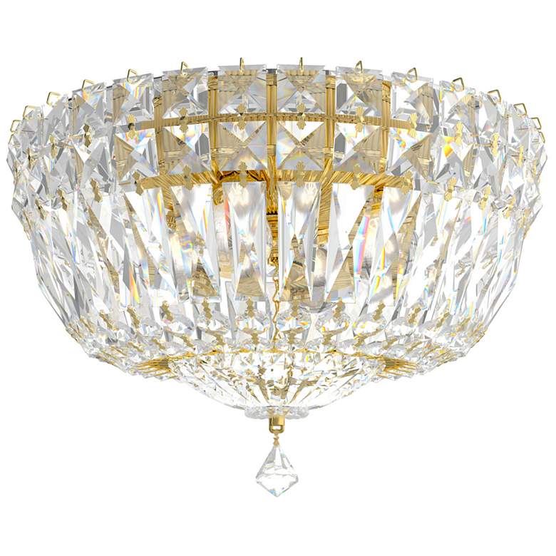 Image 1 Petit Crystal Deluxe 7"H x 10"W 4-Light Flush Mount in Polished G