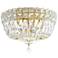 Petit Crystal Deluxe 7"H x 10"W 4-Light Flush Mount in Polished G