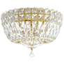 Petit Crystal Deluxe 7"H x 10"W 4-Light Flush Mount in Polished G