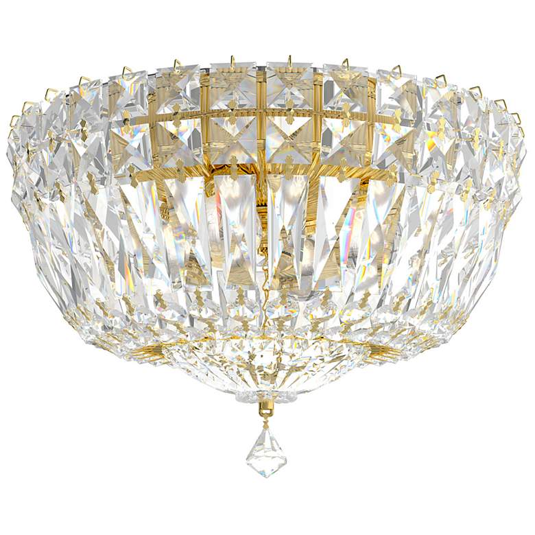Image 2 Petit Crystal Deluxe 7"H x 10"W 4-Light Flush Mount in Polished G