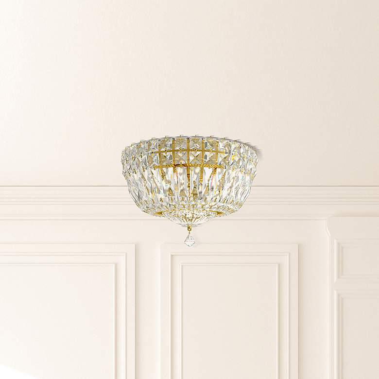 Image 1 Petit Crystal Deluxe 7"H x 10"W 4-Light Flush Mount in Polished G