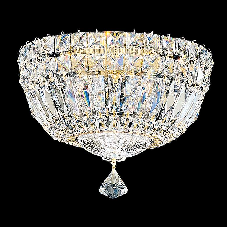 Image 3 Petit Crystal Deluxe 7"H x 10"W 4-Light Flush Mount in Polished G more views