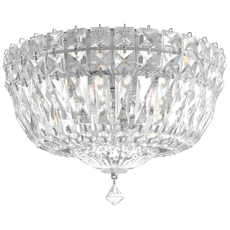 Image 1 Petit Crystal Deluxe 7"H x 10"W 4-Light Flush Mount in Silver