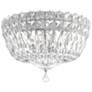 Petit Crystal Deluxe 7"H x 10"W 4-Light Flush Mount in Silver